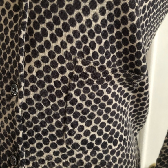 J crew polka dot 100% merino wool cardigan XS - Picture 4 of 9